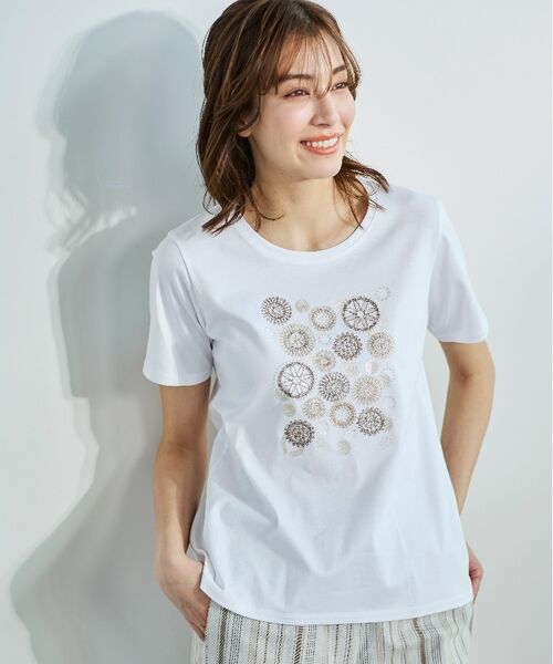 CORDIER / コルディア Tシャツ | ビーズ、スパンコール、刺繍デザインTシャツ | 詳細19