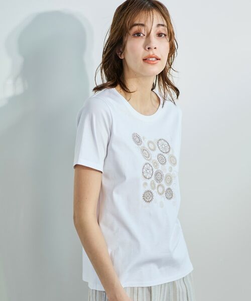 CORDIER / コルディア Tシャツ | ビーズ、スパンコール、刺繍デザインTシャツ | 詳細20