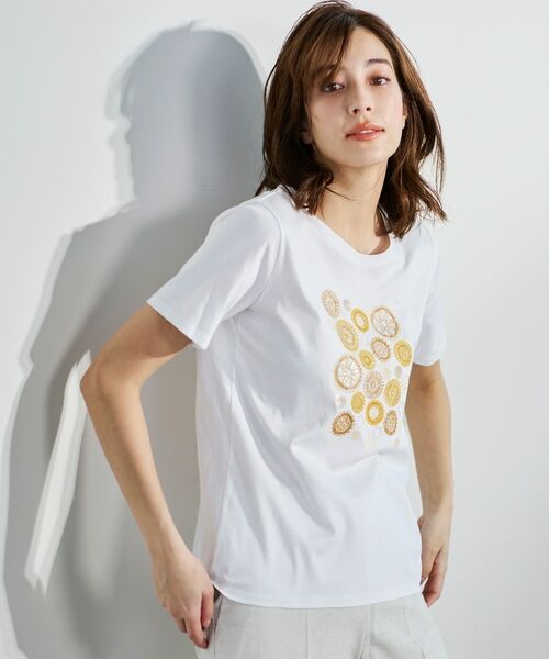 CORDIER / コルディア Tシャツ | ビーズ、スパンコール、刺繍デザインTシャツ | 詳細21
