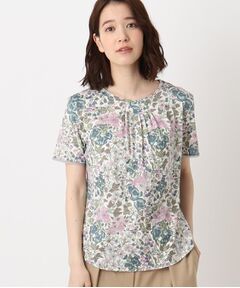 CORDIER / コルディア カットソー | リバティプリント タックデザイン ジャージプルオーバー