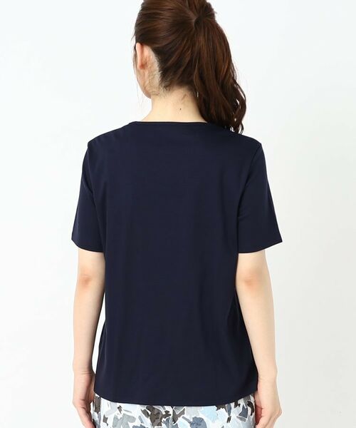 CORDIER / コルディア Tシャツ | フラワーモチーフ スパンコール＆刺繍Tシャツ | 詳細3