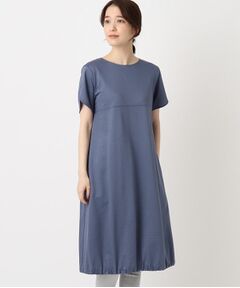 CORDIER / コルディア ミニ丈・ひざ丈ワンピース | 【洗える】麻混 艶ジャージ コクーンシルエットワンピース