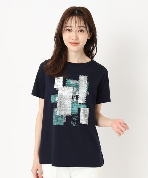 CORDIER / コルディア Tシャツ | 幾何学デザインボートネックTシャツ | 詳細19