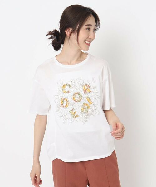 CORDIER / コルディア Tシャツ | 花柄プリントロゴTシャツ | 詳細12