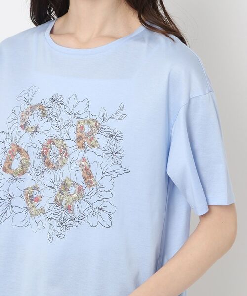 CORDIER / コルディア Tシャツ | 花柄プリントロゴTシャツ | 詳細5