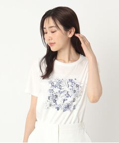 レースフラワー＆プリントTシャツ