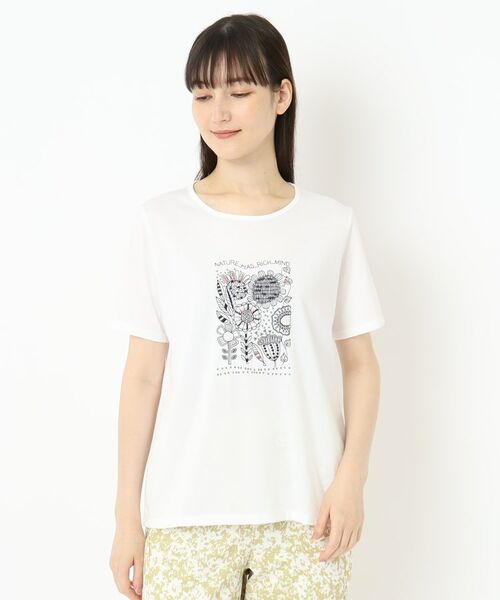 CORDIER / コルディア Tシャツ | 花柄刺繍フェミニンTシャツ | 詳細7