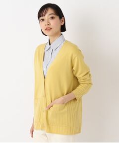 CORDIER / コルディア カーディガン・ボレロ | 【アンサンブル/手洗い可】ワイドリブ編Vネックカーディガンニット