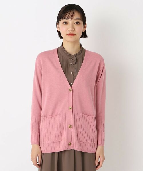 CORDIER / コルディア カーディガン・ボレロ | 【アンサンブル/手洗い可】ワイドリブ編Vネックカーディガンニット | 詳細1