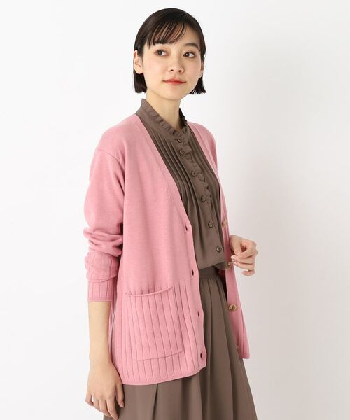 CORDIER / コルディア カーディガン・ボレロ | 【アンサンブル/手洗い可】ワイドリブ編Vネックカーディガンニット | 詳細17