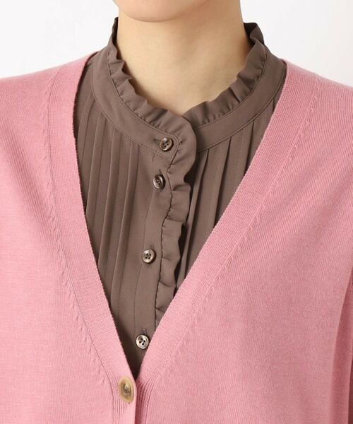 CORDIER / コルディア カーディガン・ボレロ | 【アンサンブル/手洗い可】ワイドリブ編Vネックカーディガンニット | 詳細4