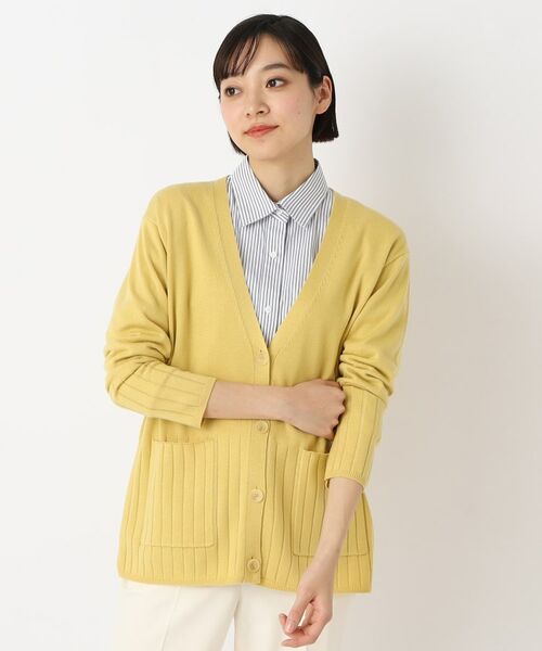 CORDIER / コルディア カーディガン・ボレロ | 【アンサンブル/手洗い可】ワイドリブ編Vネックカーディガンニット | 詳細9