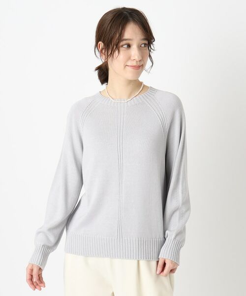 CORDIER / コルディア ニット・セーター | 【手洗い可/M~4Lサイズ】パステルカラープルオーバーニット(グレー(012))