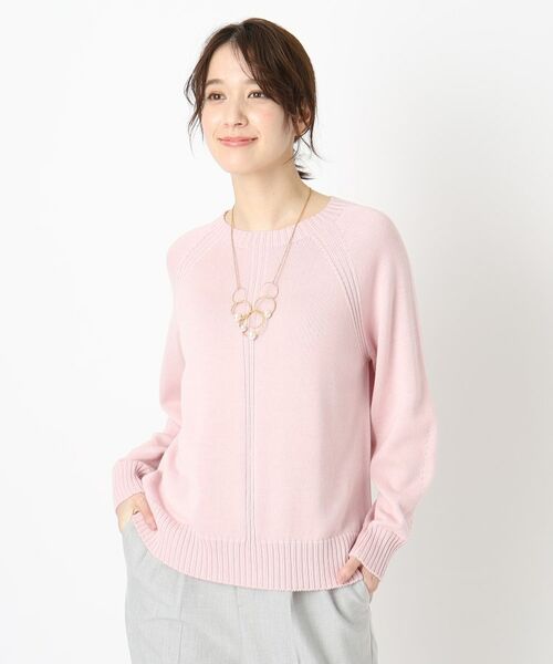 CORDIER / コルディア ニット・セーター | 【手洗い可/M~4Lサイズ】パステルカラープルオーバーニット(ライトピンク(070))