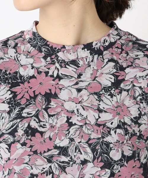 CORDIER / コルディア カットソー | 【手洗い可/M~4Lサイズ】フラワープリントチュニック丈プルオーバージャージ | 詳細4