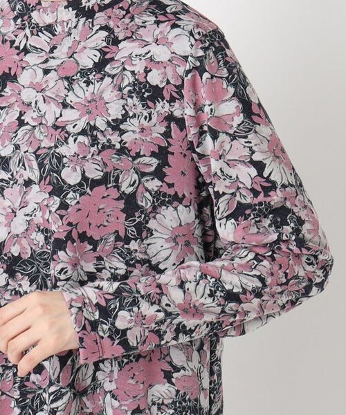 CORDIER / コルディア カットソー | 【手洗い可/M~4Lサイズ】フラワープリントチュニック丈プルオーバージャージ | 詳細5