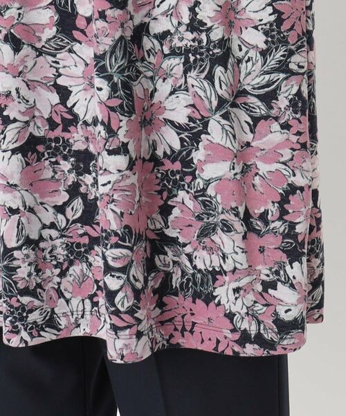 CORDIER / コルディア カットソー | 【手洗い可/M~4Lサイズ】フラワープリントチュニック丈プルオーバージャージ | 詳細6