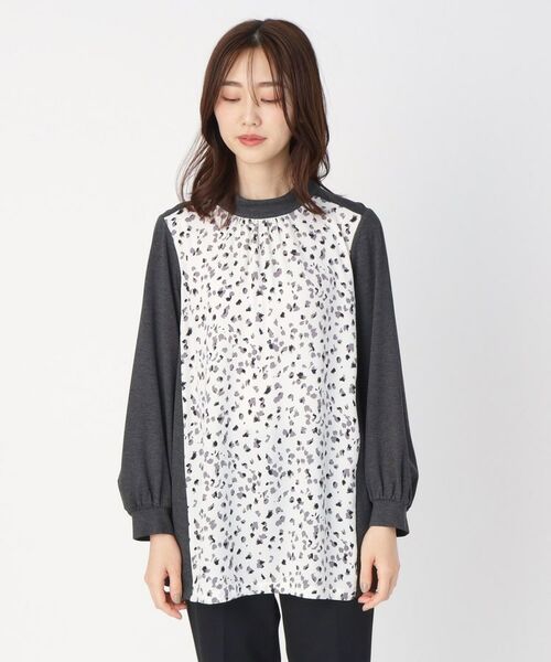 CORDIER / コルディア チュニック | プリントドッキングデザインチュニックプルオーバージャージ | 詳細1