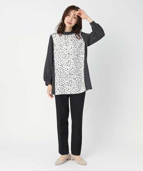 CORDIER / コルディア チュニック | プリントドッキングデザインチュニックプルオーバージャージ | 詳細10