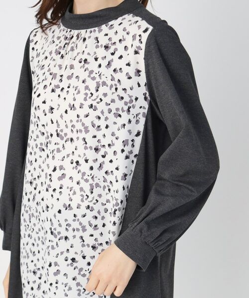 CORDIER / コルディア チュニック | プリントドッキングデザインチュニックプルオーバージャージ | 詳細6