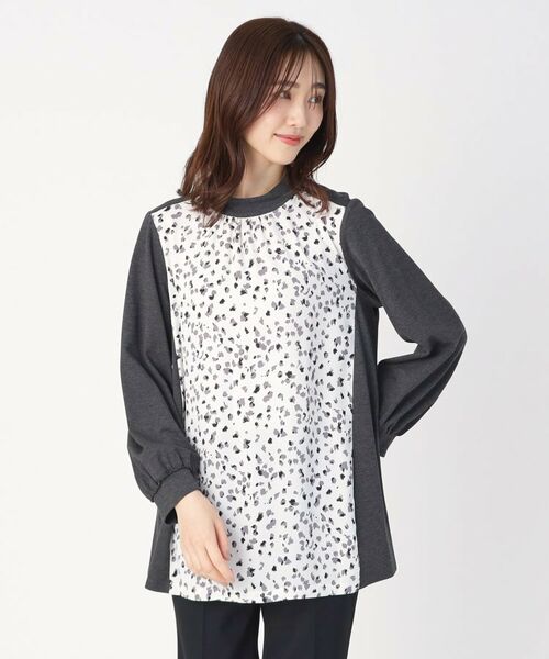 CORDIER / コルディア チュニック | プリントドッキングデザインチュニックプルオーバージャージ | 詳細8
