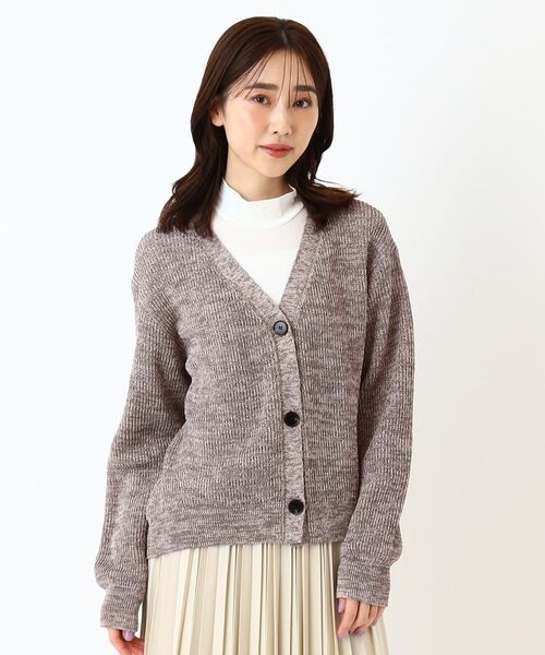 CORDIER/コルディア 【M~4Lサイズ/手洗い可】シャーリーミックスカーディガンニット ピンク(472) 40(M) CORDIER/コルディア 【M~4Lサイズ/手洗い可】シャーリーミックスカーディガンニット ピンク(472) 40(M)