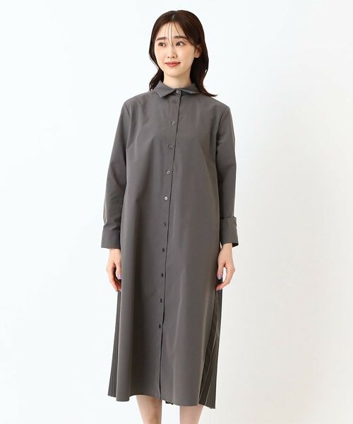 CORDIER / コルディア ミニ丈・ひざ丈ワンピース | 【手洗い可】バックプリーツシャツワンピース | 詳細1