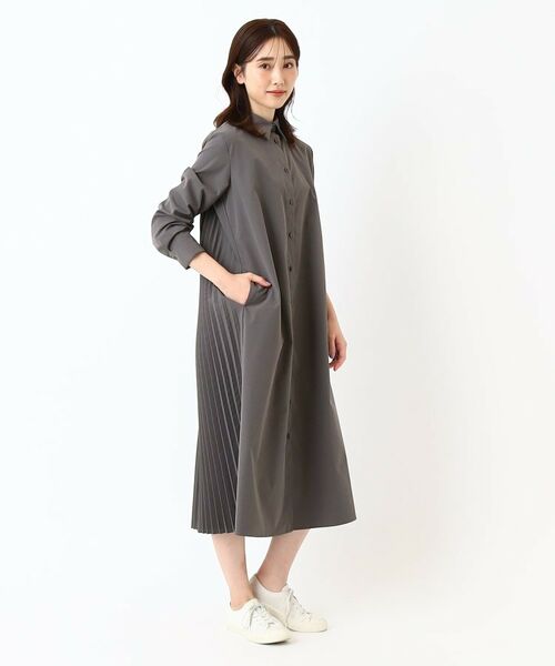 CORDIER / コルディア ミニ丈・ひざ丈ワンピース | 【手洗い可】バックプリーツシャツワンピース | 詳細13