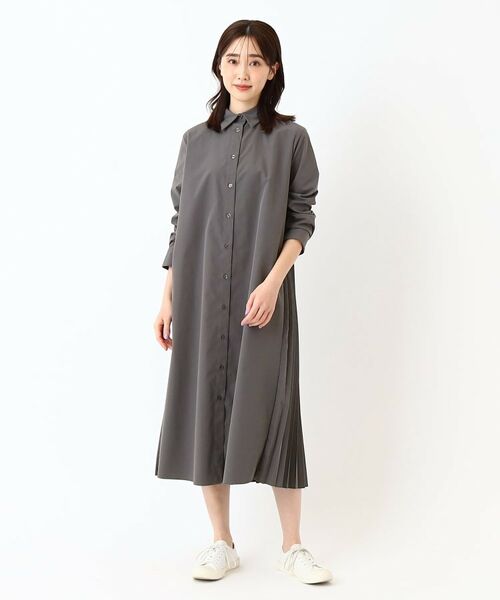 CORDIER / コルディア ミニ丈・ひざ丈ワンピース | 【手洗い可】バックプリーツシャツワンピース | 詳細14