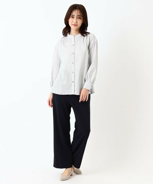 CORDIER / コルディア シャツ・ブラウス | 【M~4Lサイズ/ストレッチ】ラブリエストライプシャツ | 詳細10