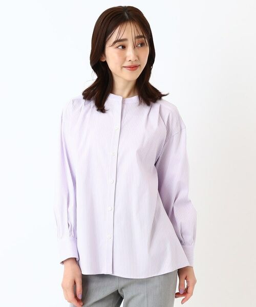 CORDIER / コルディア シャツ・ブラウス | 【M~4Lサイズ/ストレッチ】ラブリエストライプシャツ | 詳細17