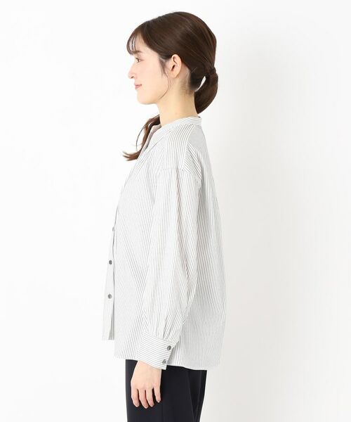 CORDIER / コルディア シャツ・ブラウス | 【M~4Lサイズ/ストレッチ】ラブリエストライプシャツ | 詳細2