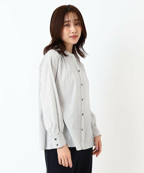 CORDIER / コルディア シャツ・ブラウス | 【M~4Lサイズ/ストレッチ】ラブリエストライプシャツ | 詳細9