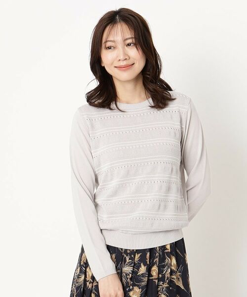 CORDIER / コルディア ニット・セーター | 【手洗い可/アンサンブル/M~4Lサイズ】ルーズファイン プルオーバーニット | 詳細7