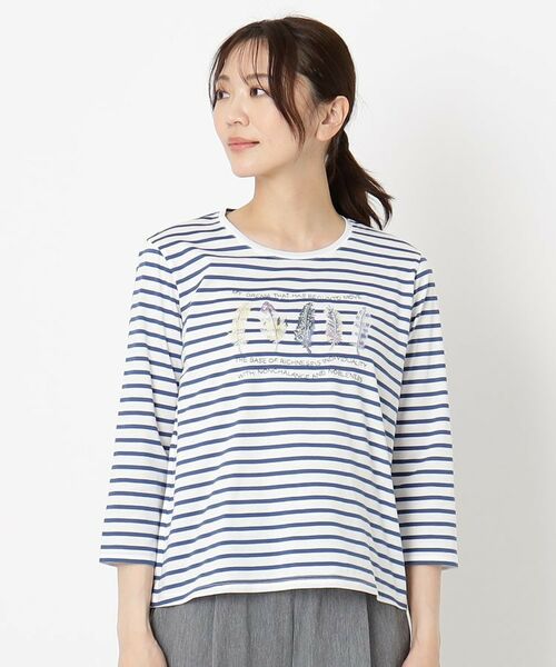 CORDIER / コルディア カットソー | 【M～4Lサイズ】アルビニジャージ 刺繍デザインプルオーバー | 詳細1