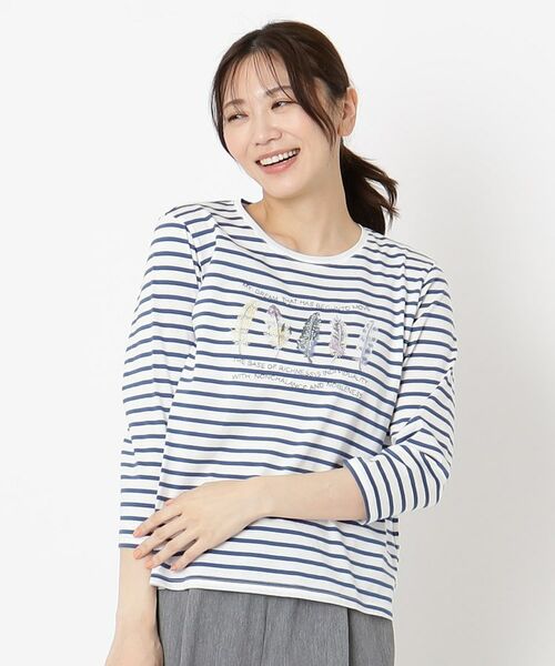 CORDIER / コルディア カットソー | 【M～4Lサイズ】アルビニジャージ 刺繍デザインプルオーバー | 詳細11