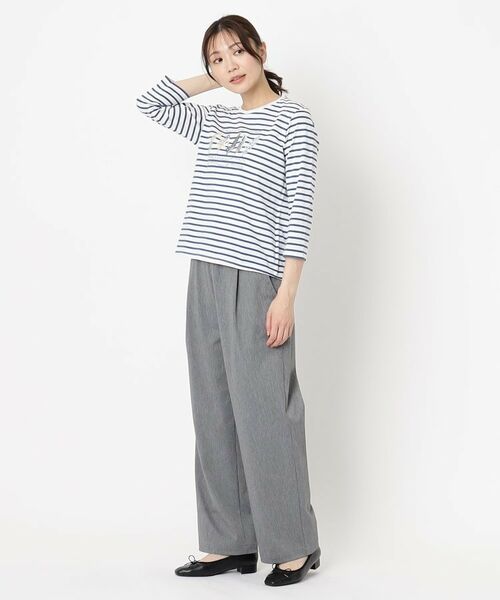 CORDIER / コルディア カットソー | 【M～4Lサイズ】アルビニジャージ 刺繍デザインプルオーバー | 詳細12