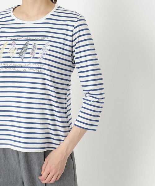 CORDIER / コルディア カットソー | 【M～4Lサイズ】アルビニジャージ 刺繍デザインプルオーバー | 詳細5