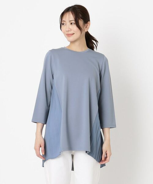 CORDIER / コルディア チュニック | クラージュジャージ プリーツドッキングデザインチュニック | 詳細1