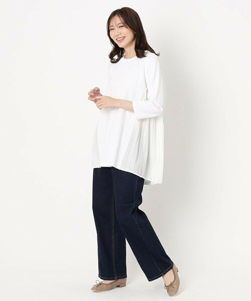 CORDIER / コルディア チュニック | クラージュジャージ プリーツドッキングデザインチュニック | 詳細8