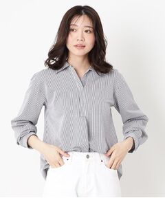 CORDIER / コルディア シャツ・ブラウス | 【M～4Lサイズ】サッカーストライプジャージシャツ