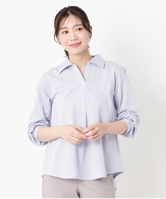 CORDIER / コルディア シャツ・ブラウス | 【M～4Lサイズ】サッカーストライプジャージシャツ