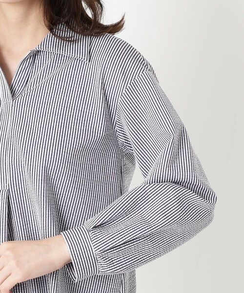 CORDIER / コルディア シャツ・ブラウス | 【M～4Lサイズ】サッカーストライプジャージシャツ | 詳細5