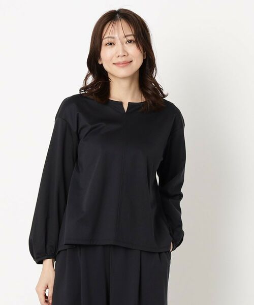 CORDIER / コルディア カットソー | 【セットアップ/M~4Lサイズ】ハイゲージコンパクトキーネックプルオーバー | 詳細11