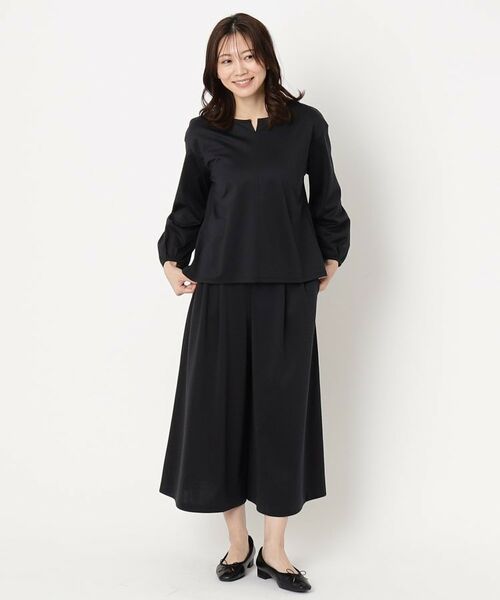 CORDIER / コルディア カットソー | 【セットアップ/M~4Lサイズ】ハイゲージコンパクトキーネックプルオーバー | 詳細13