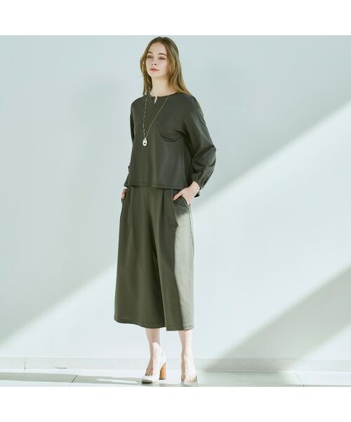 CORDIER / コルディア カットソー | 【セットアップ/M~4Lサイズ】ハイゲージコンパクトキーネックプルオーバー | 詳細19