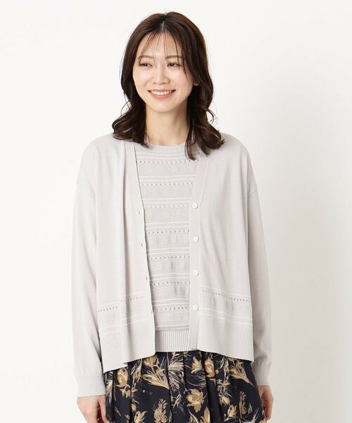 CORDIER / コルディア カーディガン・ボレロ | 【手洗い可/アンサンブル/M~4Lサイズ】ルーズファイン カーディガンニット | 詳細1