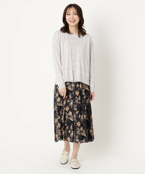 CORDIER / コルディア カーディガン・ボレロ | 【手洗い可/アンサンブル/M~4Lサイズ】ルーズファイン カーディガンニット | 詳細7