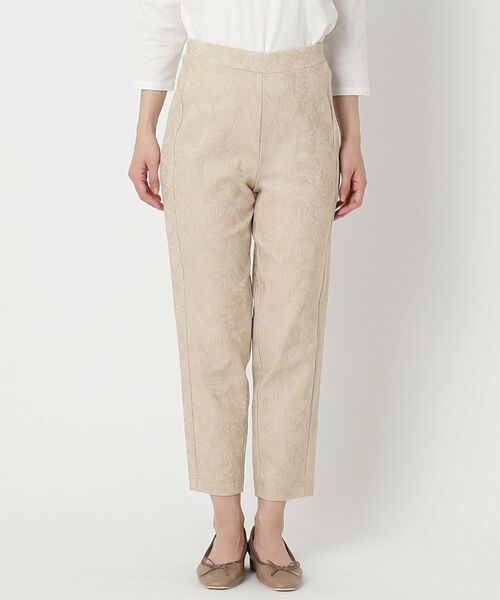 CORDIER / コルディア ショート・ハーフ・半端丈パンツ | 【S～4Lサイズ／ストレッチ】ジャカードレギンスパンツ | 詳細1