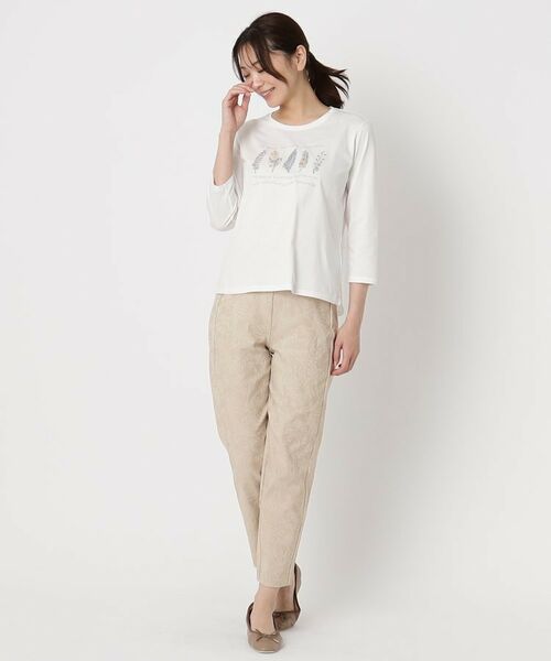 CORDIER / コルディア ショート・ハーフ・半端丈パンツ | 【S～4Lサイズ／ストレッチ】ジャカードレギンスパンツ | 詳細7